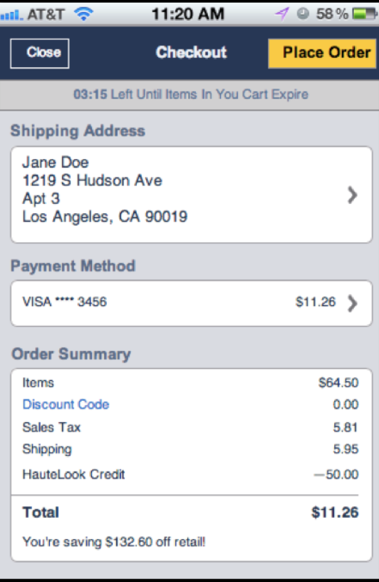 New iPhone checkout missing state