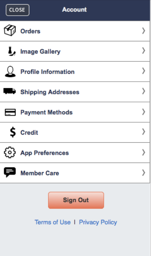 New iPhone account navigation